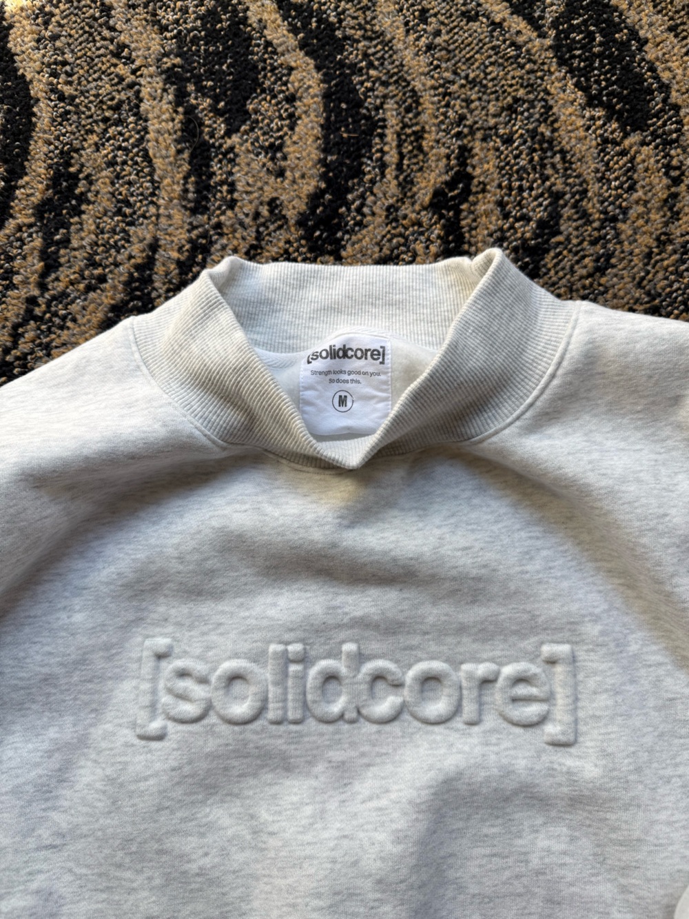 Solidcore Light Gray Mockneck Sweatshirt with Embossed Logo Solidays - Picture 5 of 8